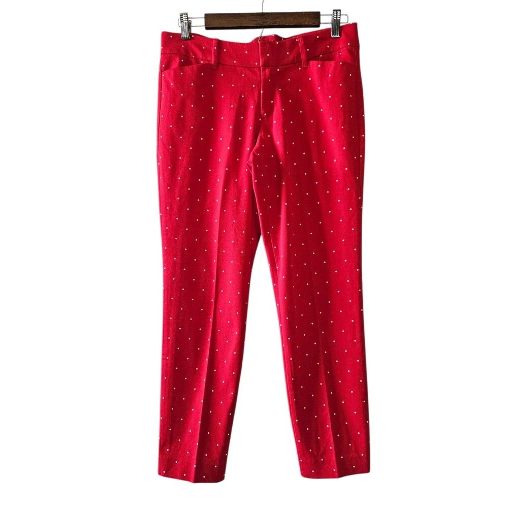 Old Navy Red Polks Dot Pixie Pants Size 8 Career Twee Cutesy